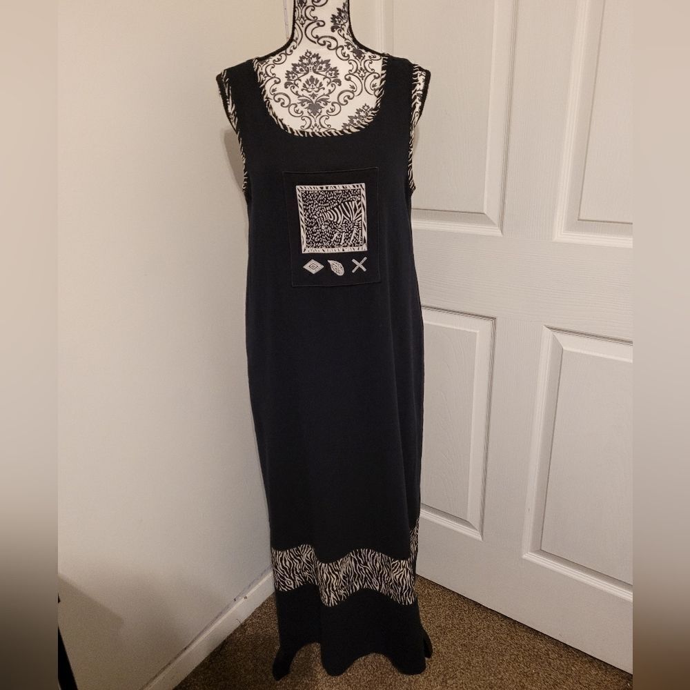 ‎Zebra theme maxi dress